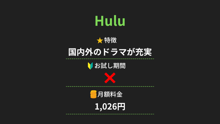 Huluの概要を簡単に説明した画像